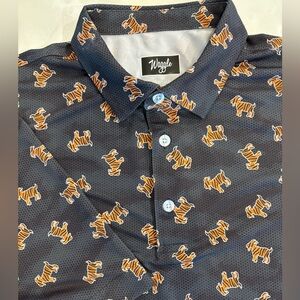 Waggle Golf "The GOAT" AOP Tiger Print Performance Polo – Men’s XL *READ*